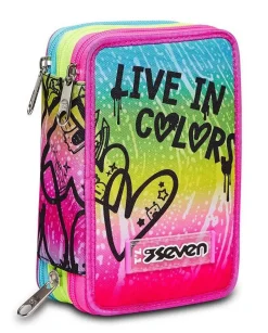 Astuccio scuola Seven 3 zip Colour Expression