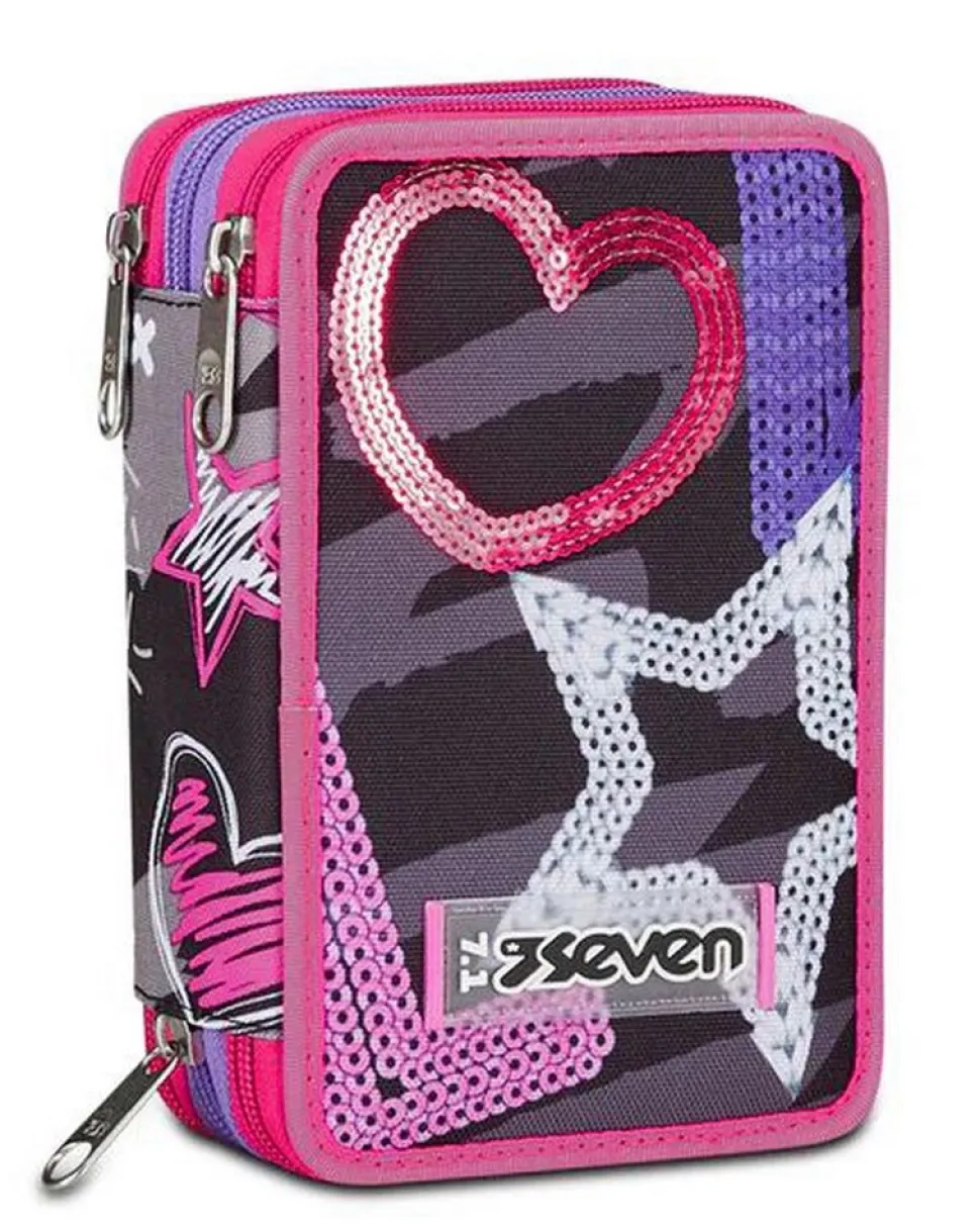 Astuccio scuola Seven 3 zip Draft Heart