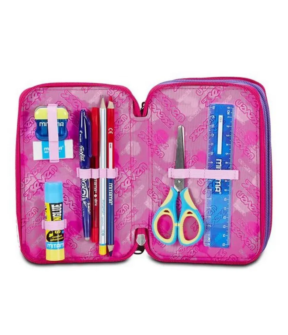 Astuccio scuola Seven 3 zip Draft Heart