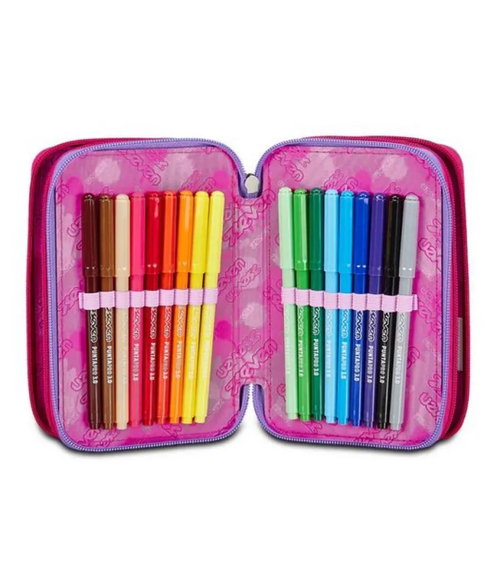 Astuccio scuola Seven 3 zip Draft Heart