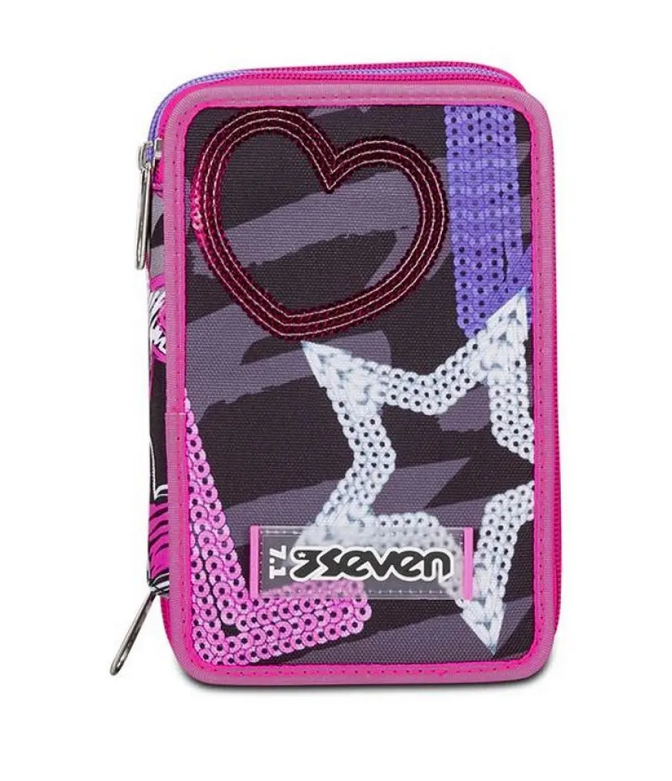 Astuccio scuola Seven 3 zip Draft Heart