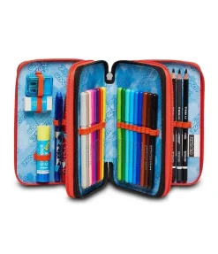 Astuccio scuola Seven 3 zip Fluo Stamp