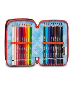 Astuccio scuola Seven 3 zip Fluo Stamp