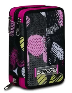 Astuccio scuola Seven 3 zip Kiddie Crush