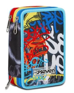 Astuccio scuola Seven 3 zip Mark On Boy