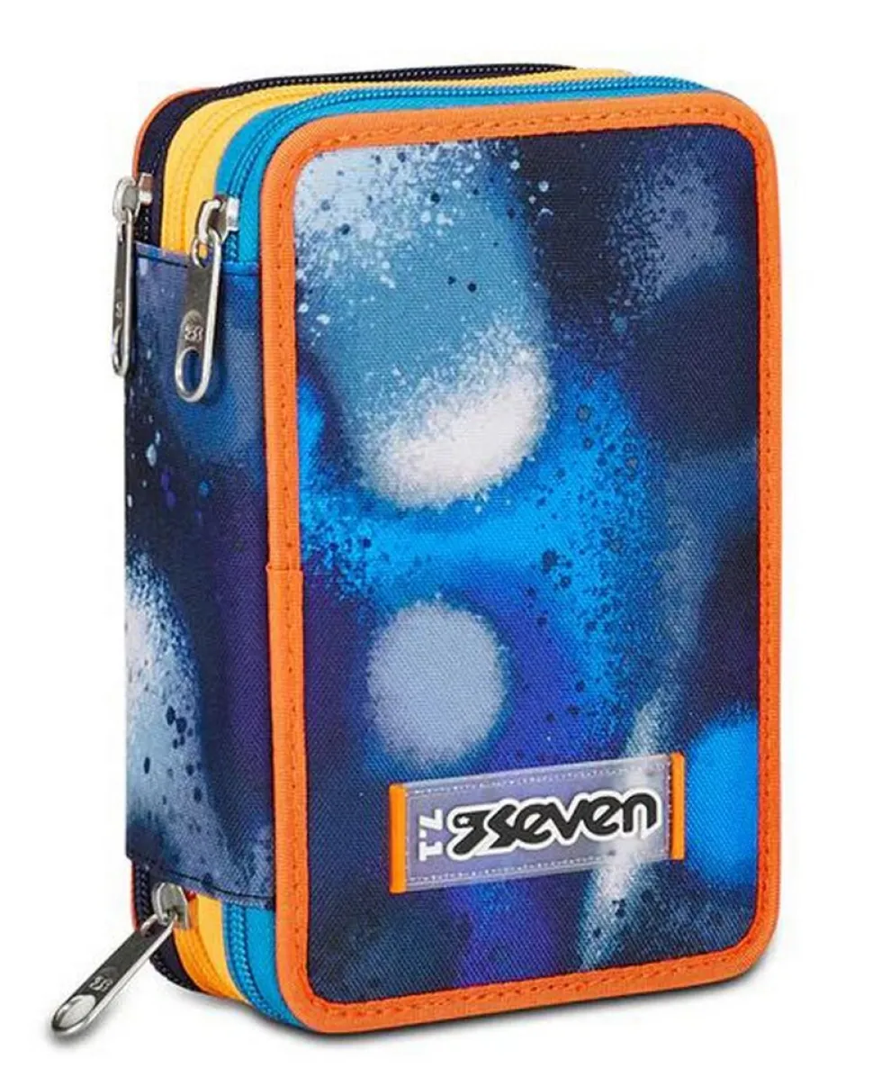 Astuccio scuola Seven 3 zip Retrocolor
