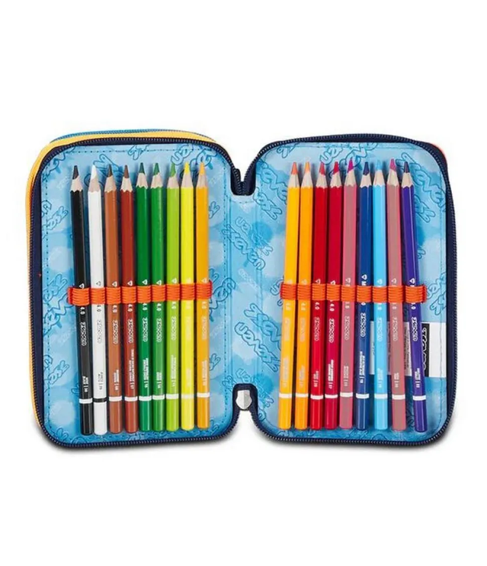 Astuccio scuola Seven 3 zip Retrocolor