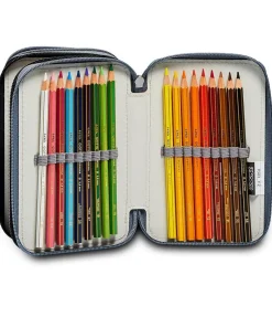 Astuccio scuola 3 zip Fedez x Seven Grigio