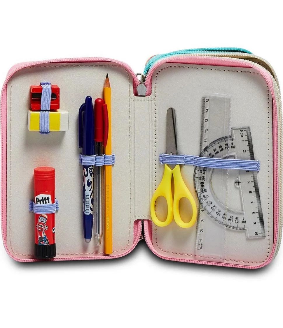 Astuccio scuola 3 zip Fedez x Seven Grigio