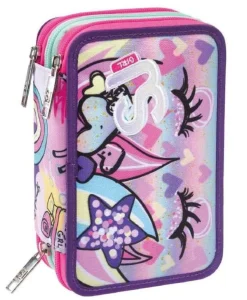 Astuccio scuola 3 zip SJ Animal Fantasy Unicorno