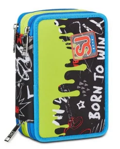 Astuccio scuola 3 zip SJ Born To Fun