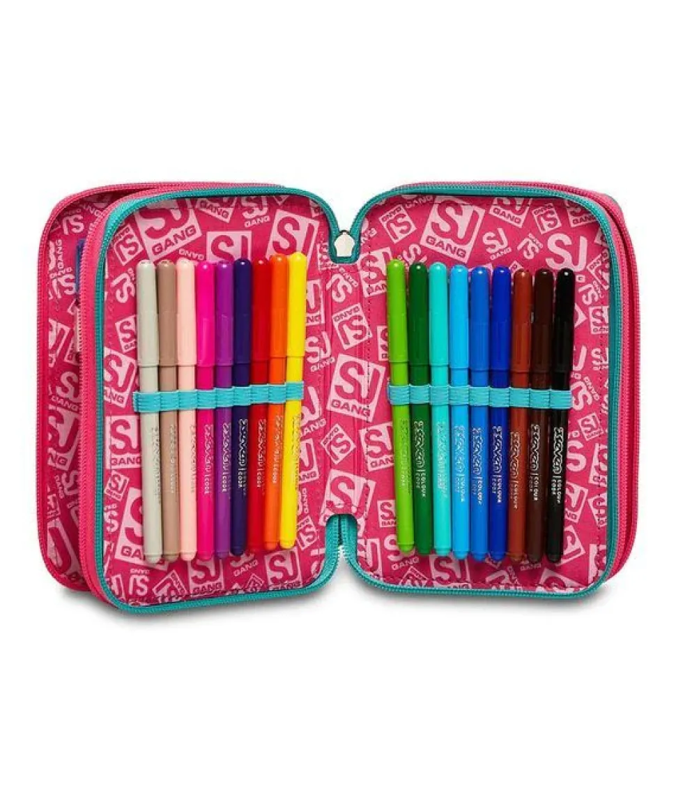 Astuccio scuola 3 zip SJ Gleamled Girl