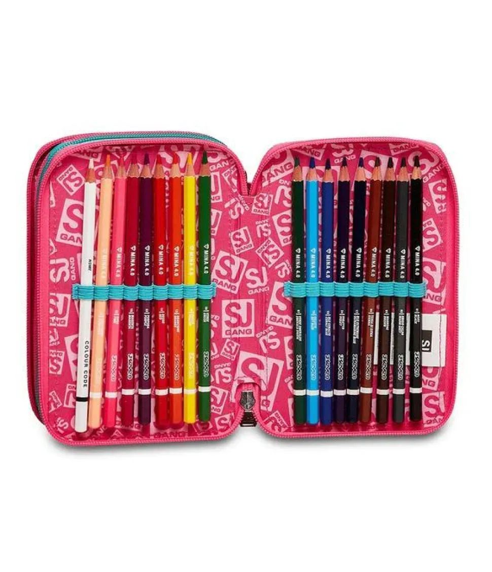 Astuccio scuola 3 zip SJ Gleamled Girl