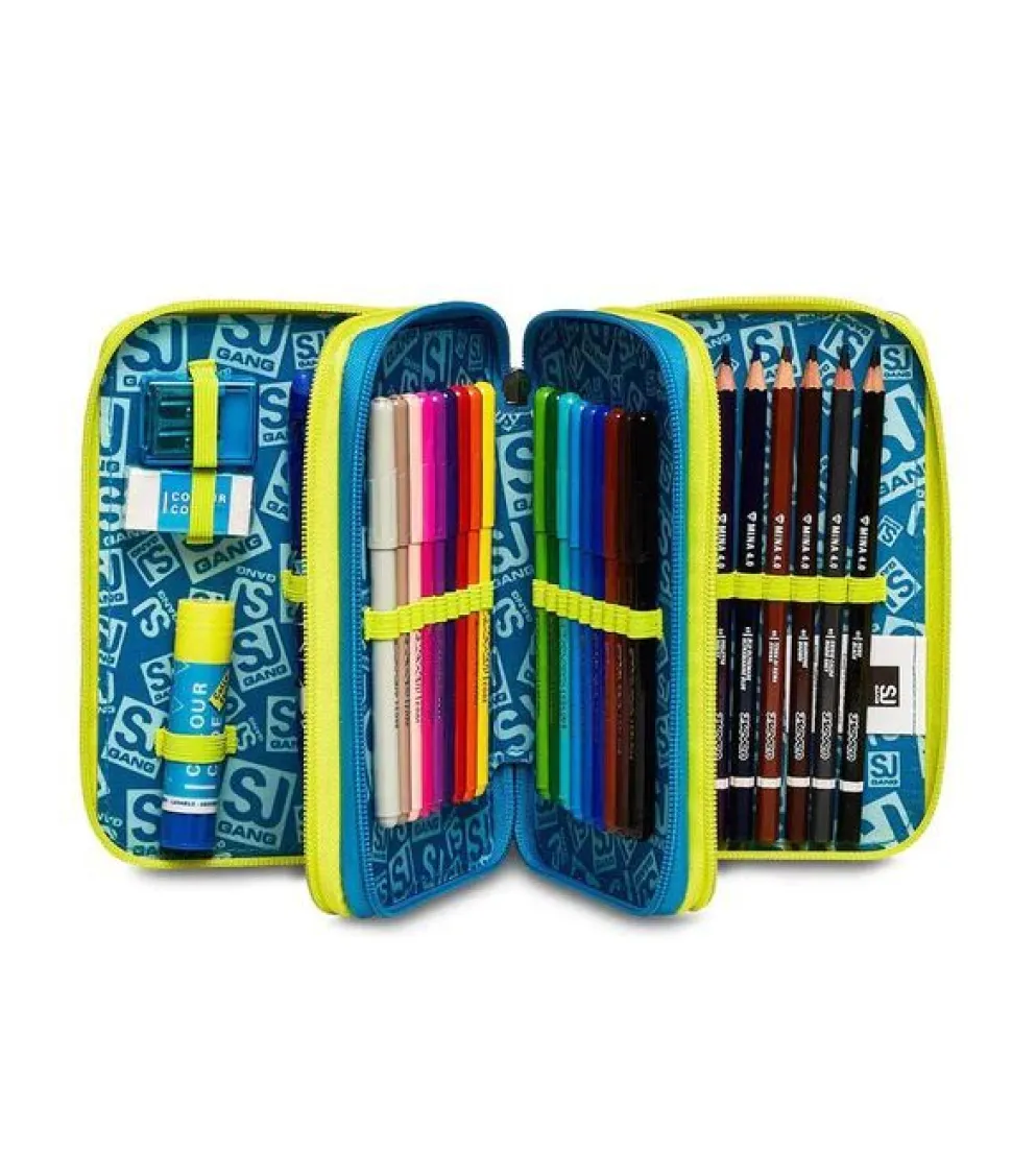 Astuccio scuola 3 zip SJ Glitzled Boy