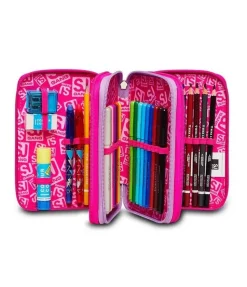 Astuccio scuola 3 zip SJ Heart Lolly