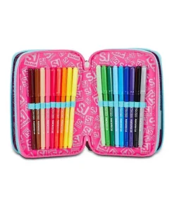 Astuccio scuola 3 zip SJ Pinkfur