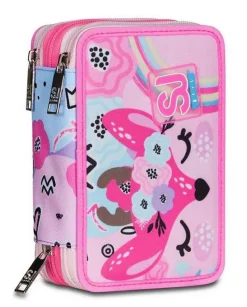 Astuccio scuola 3 zip SJ Pinkhugs