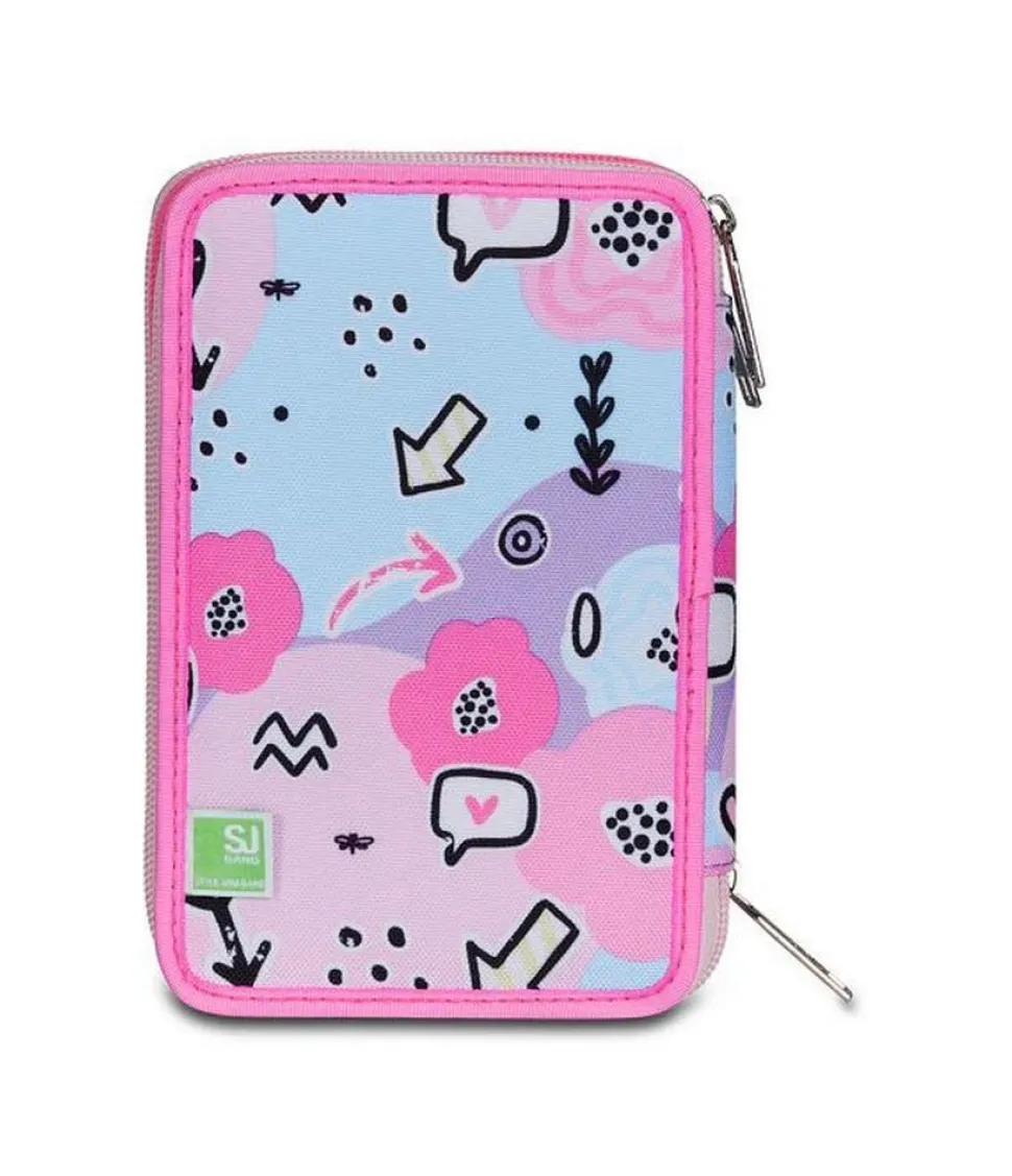 Astuccio scuola 3 zip SJ Pinkhugs