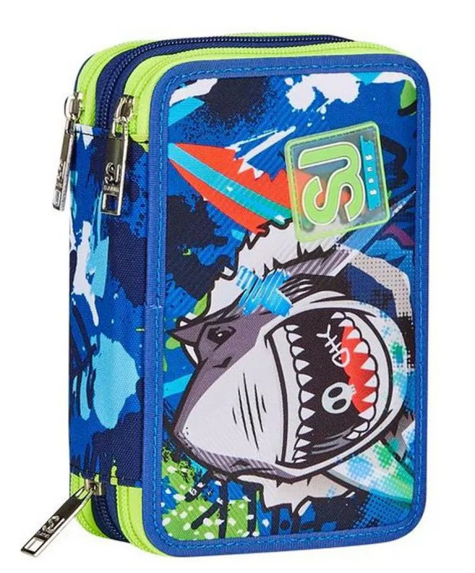 Astuccio scuola 3 zip SJ Sharkstory