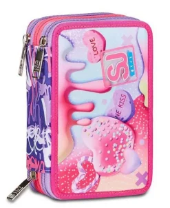 Astuccio scuola 3 zip SJ Sphere Full Girl