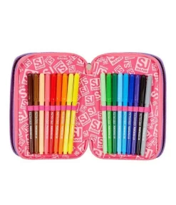 Astuccio scuola 3 zip SJ Sphere Full Girl