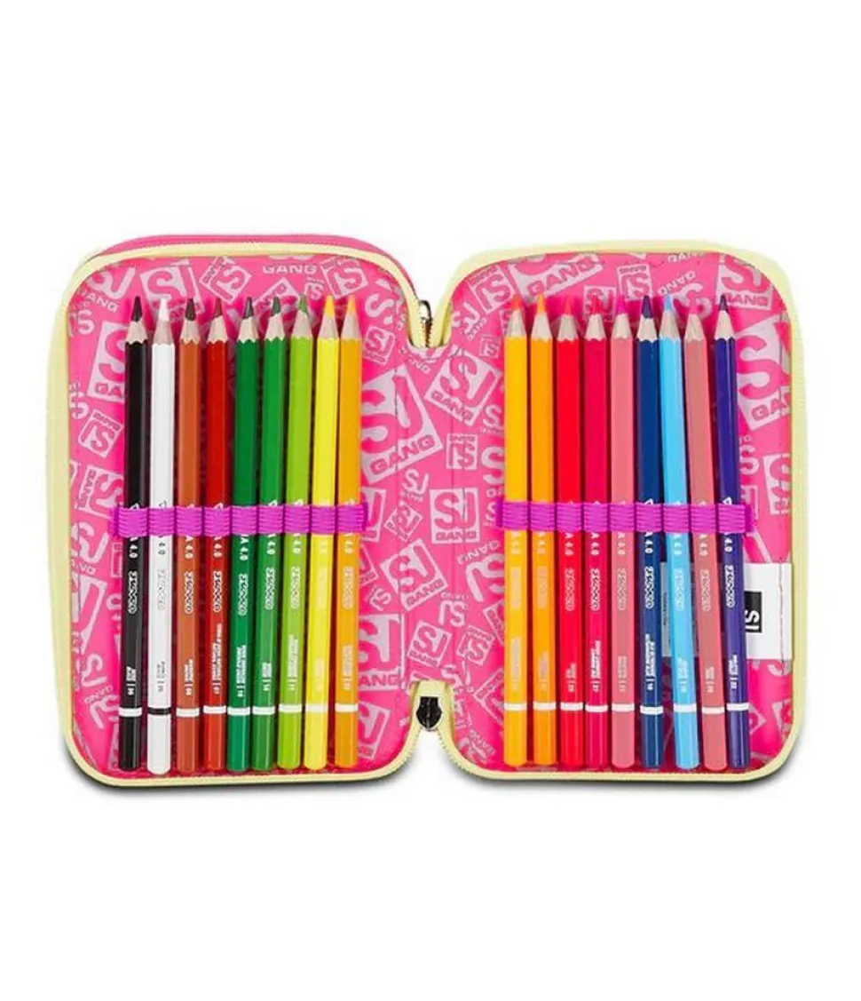 Astuccio scuola 3 zip SJ Unicorn Led