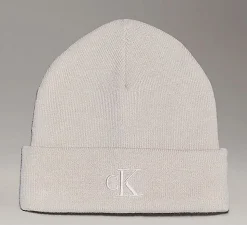 Berretto Calvin Klein Monogram Beanie Bianco