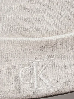 Berretto Calvin Klein Monogram Beanie Bianco