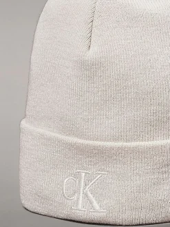 Berretto Calvin Klein Monogram Beanie Bianco