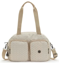 Borsa a mano e tracolla Kipling Cool Defea Signature Beige