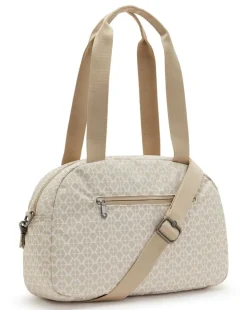 Borsa a mano e tracolla Kipling Cool Defea Signature Beige