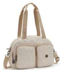 Borsa a mano e tracolla Kipling Cool Defea Signature Beige