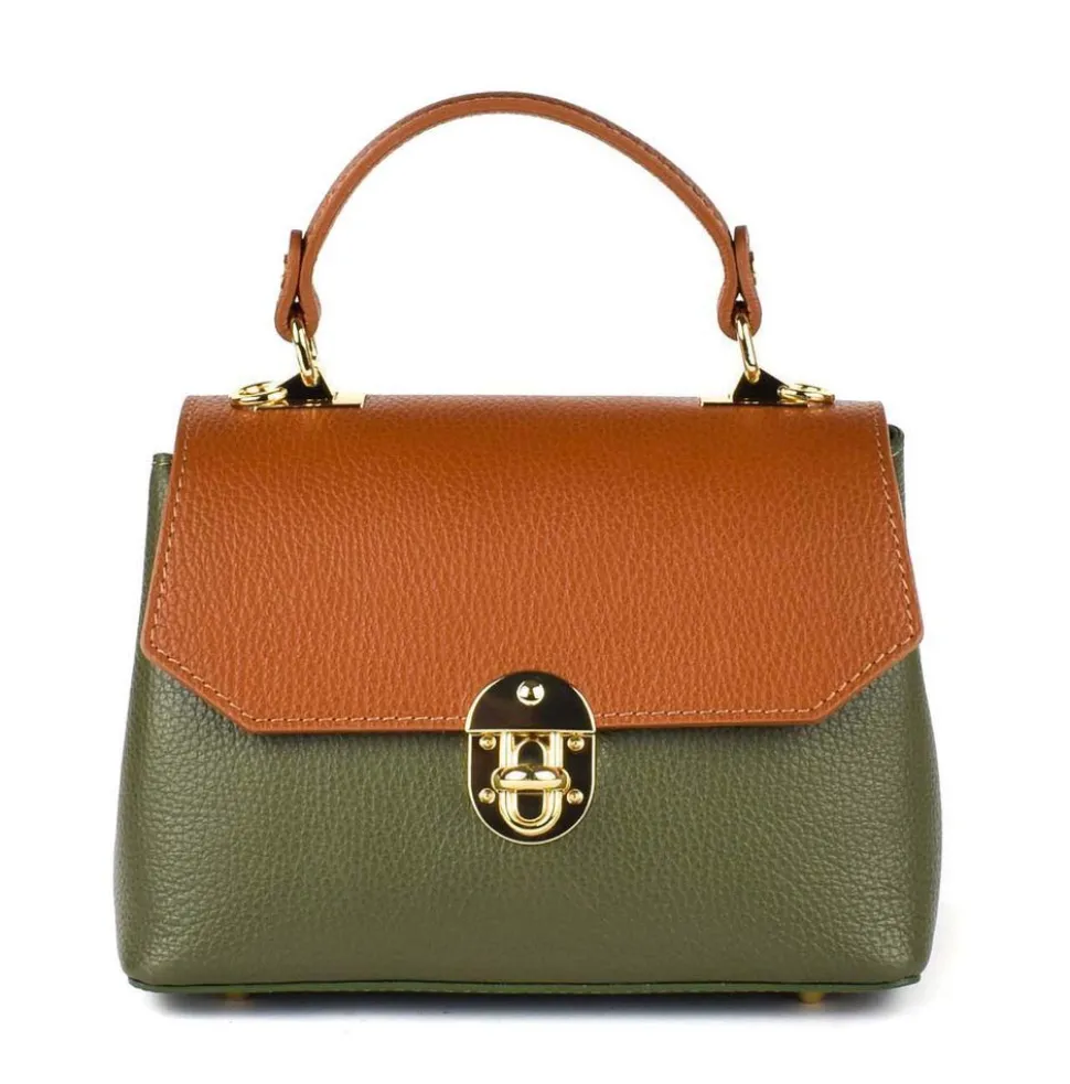 Borsa a mano e tracolla 20135 Verde/Cuoio