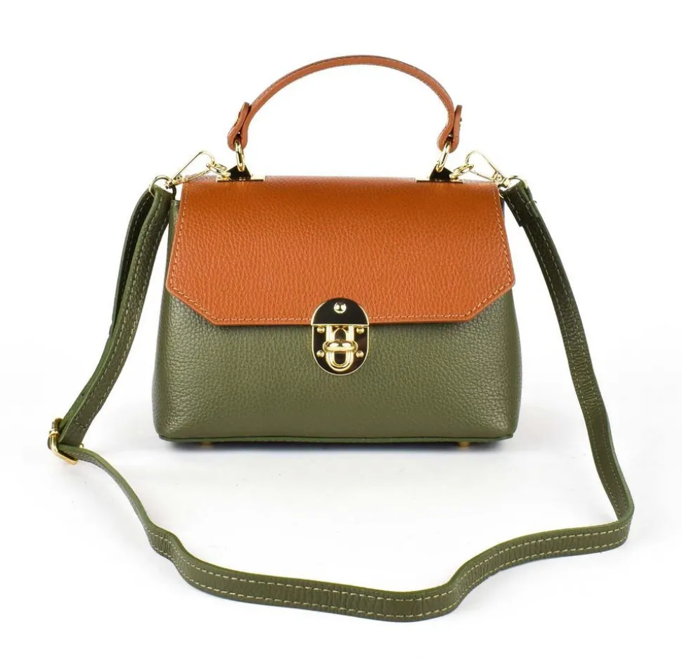 Borsa a mano e tracolla 20135 Verde/Cuoio
