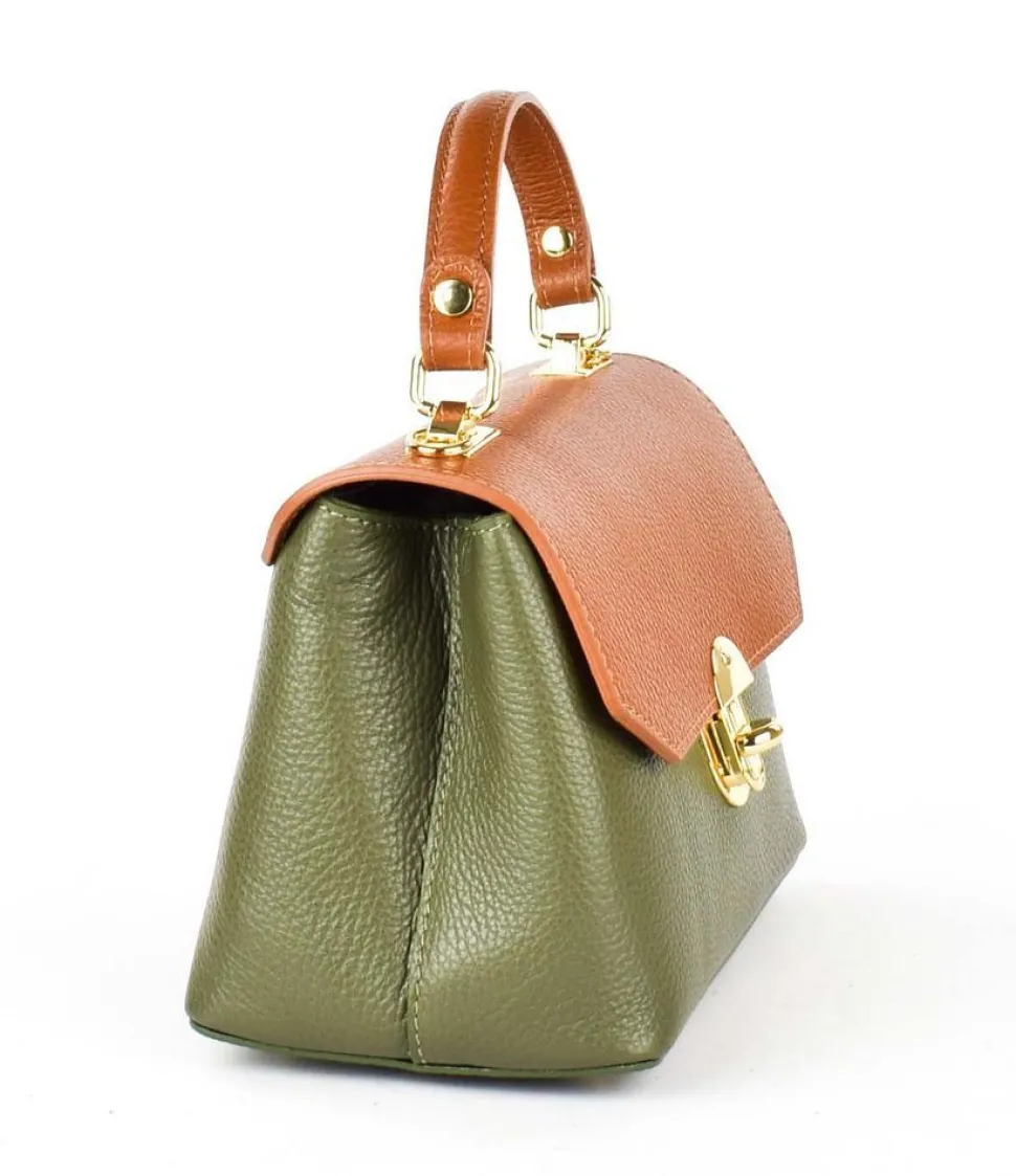 Borsa a mano e tracolla 20135 Verde/Cuoio