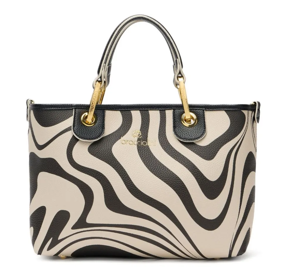 Borsa a mano piccola Braccialini Beth Print Zebra