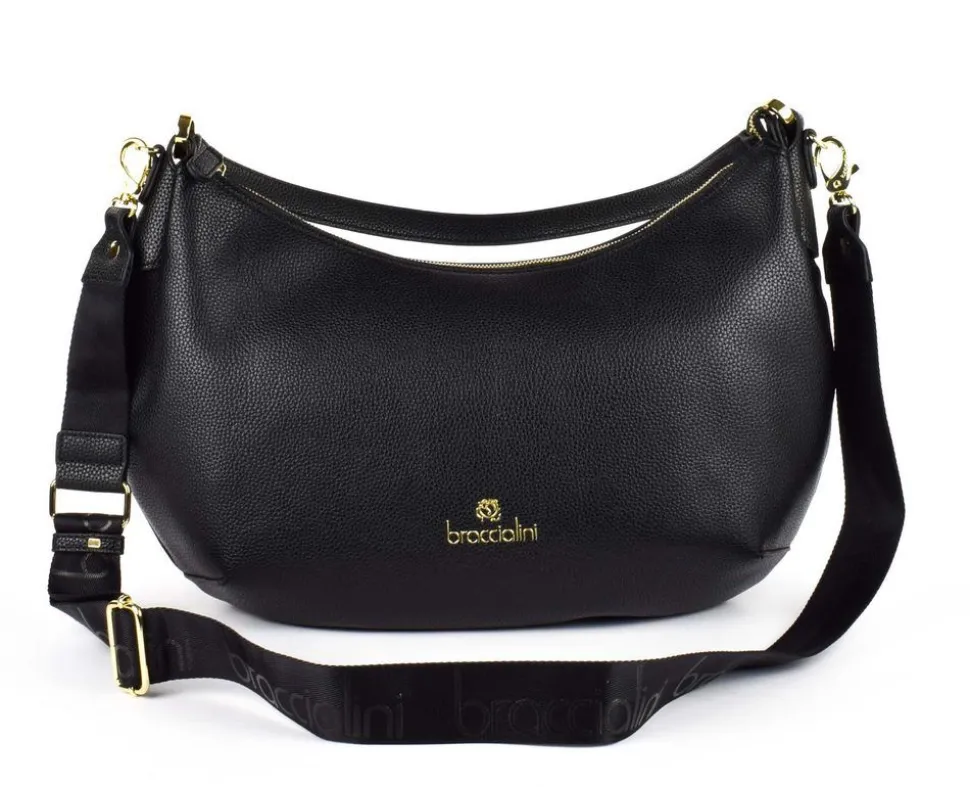 Borsa a spalla e tracolla Braccialini Beth Nera