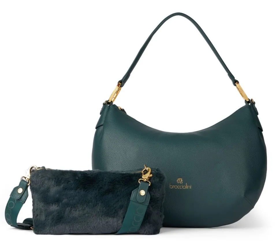 Borsa a spalla e tracolla Braccialini Beth Verde