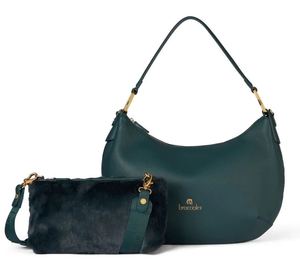 Borsa a spalla e tracolla Braccialini Beth Verde