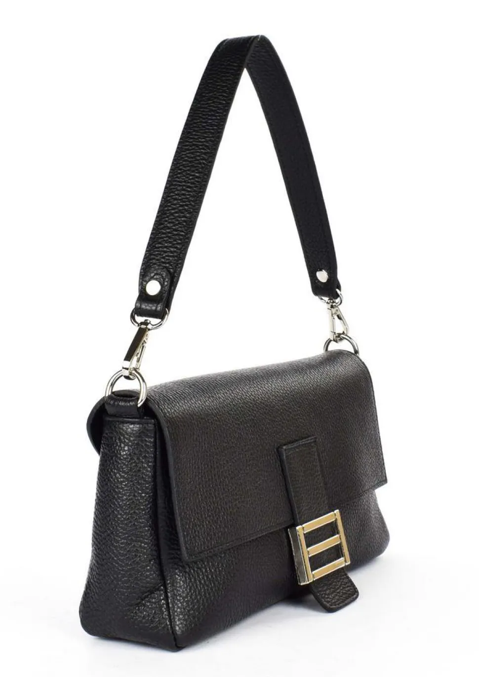Borsa a spalla e tracolla in pelle 20091 Nera