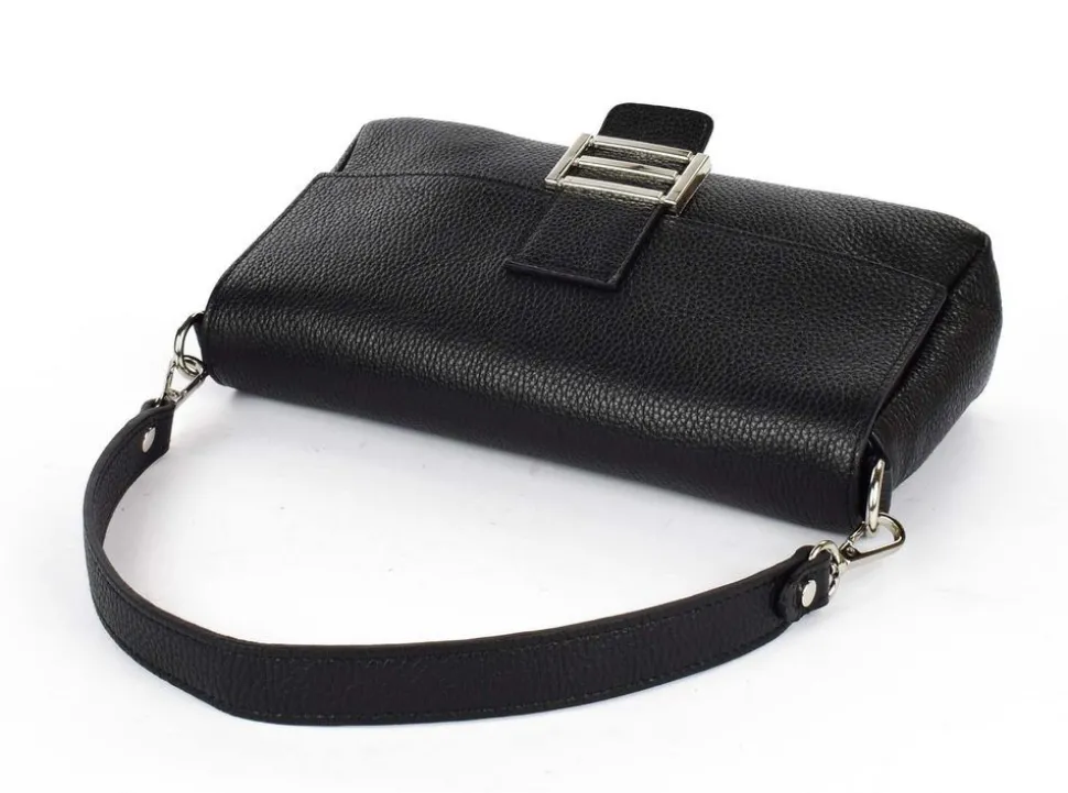 Borsa a spalla e tracolla in pelle 20091 Nera