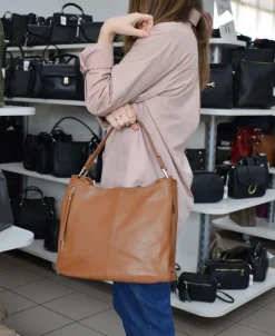 Borsa a spalla in pelle 20052 Ecru