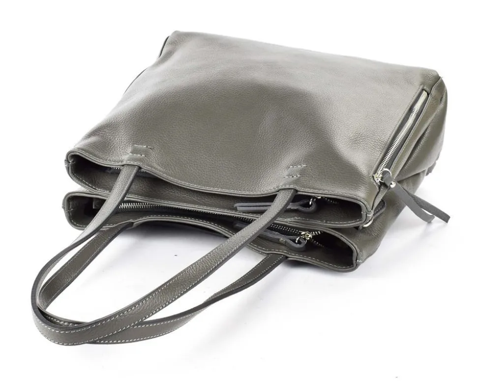 Borsa a spalla in pelle 20051 Grigio Scuro