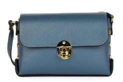 Borsa a tracolla in pelle 20001 Azzurra