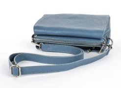 Borsa a tracolla in pelle 20008 Azzurro