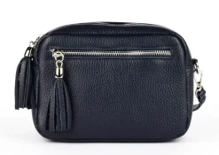 Borsa a tracolla in pelle BP06 Blu