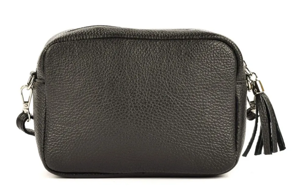 Borsa a tracolla in pelle BP06 Nera