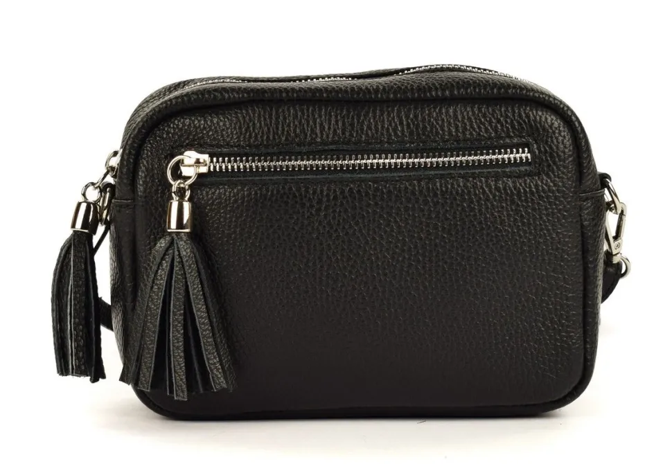 Borsa a tracolla in pelle BP06 Nera