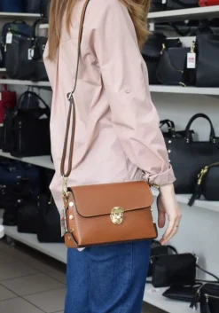 Borsa a tracolla in pelle 20001 Ecru