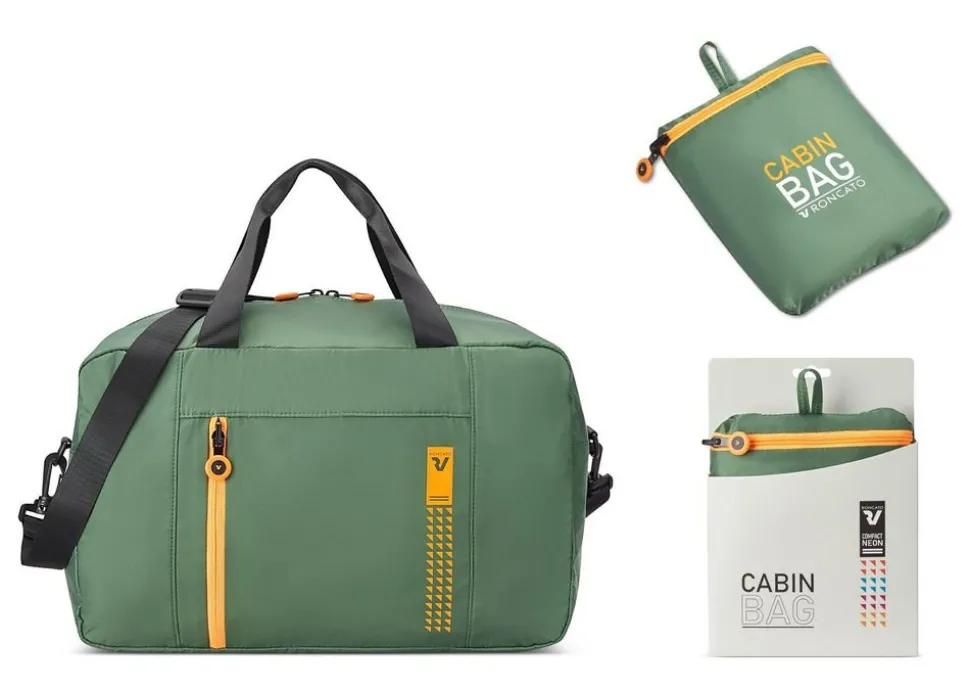 Borsa cabina pieghevole 40x25x20 Roncato Compact Neon 2011 Verde Militare